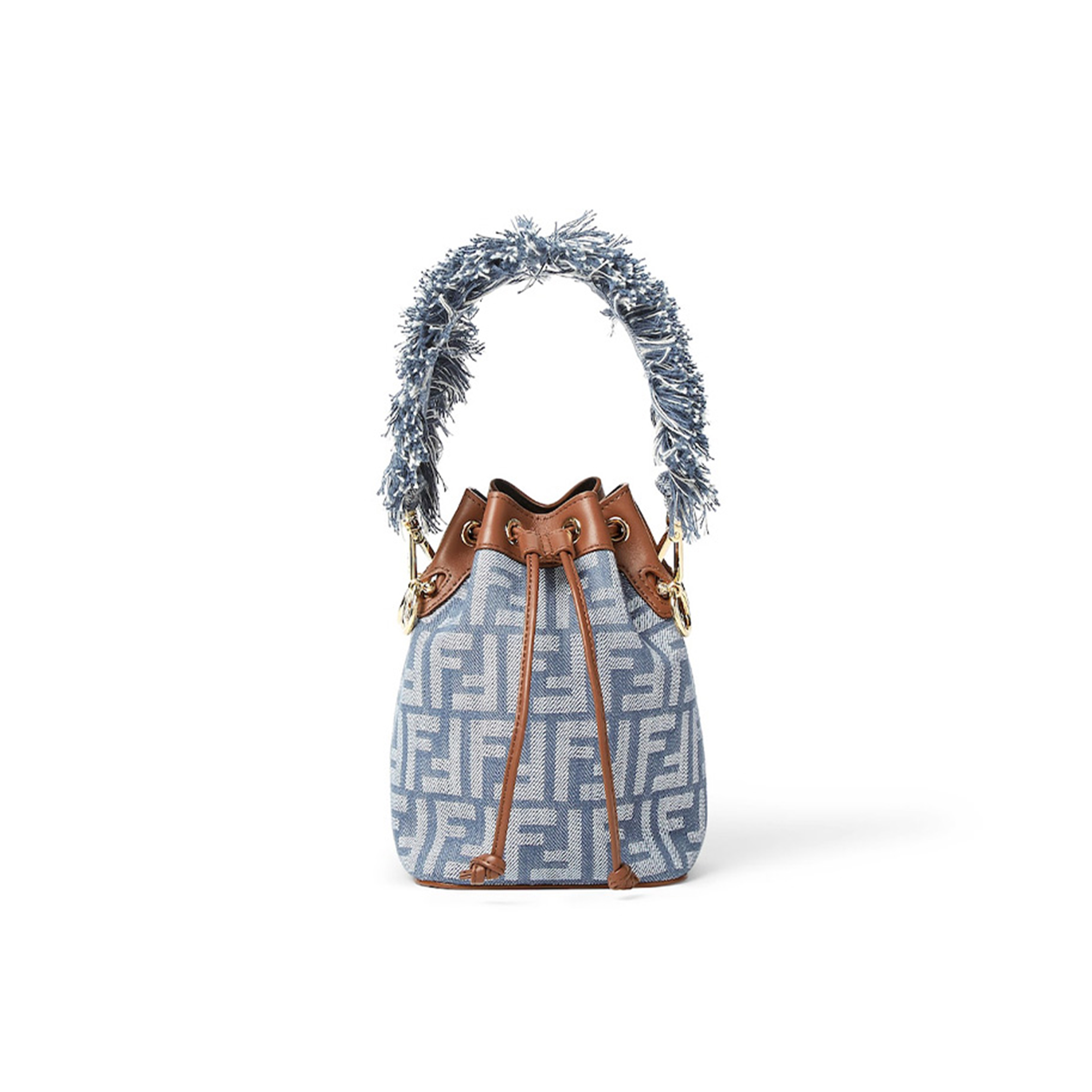 FENDI MON TRESOR BLUE DENIM-EFFECT FF JACQUARD MINI BAG 8BS093AUT4F1SXQ (18*14*12cm) FENDI MON TRESOR BLUE DENIM-EFFECT FF JACQUARD MINI BAG 8BS093AUT4F1SXQ (18*14*12cm)